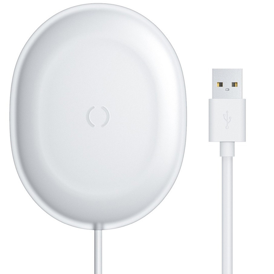 Беспроводная зарядка для телефона быстрая 15W Baseus Jelly Wireless Charger - Белая (WXGD-02)