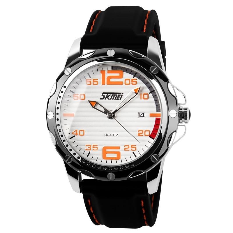 Часы мужские SKMEI 0992 - Белые/Оранжевые