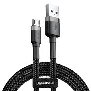 Кабель USB 2.0 A (m) - micro USB 2.0 B (m) 2м Baseus Cafule Cable - Черный/Серый (CAMKLF-CG1)