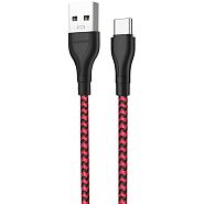 Кабель USB 2.0 A (m) - USB Type-C (m) 1м Borofone BX39 Beneficial - Черный/Красный