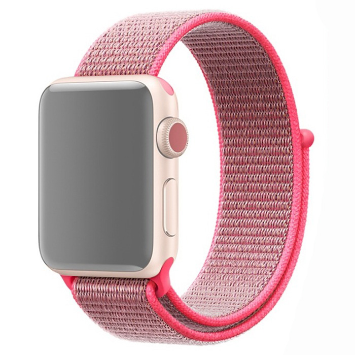 Ремешок для Apple Watch 38/40/41 мм нейлоновый InnoZone - Ярко-розовый (APWTNY38-14)