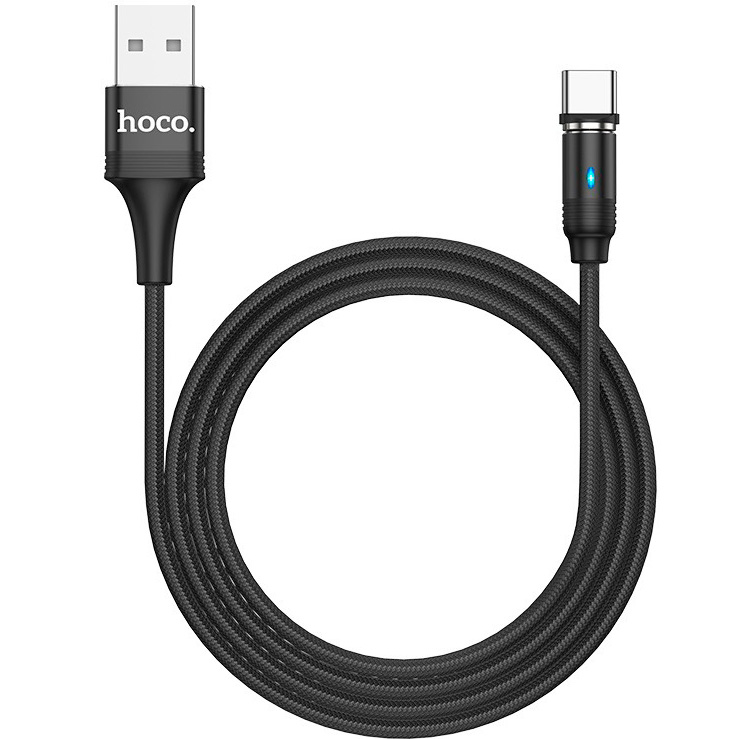 Магнитный кабель USB 2.0 A (m) - USB Type-C (m) 1.2м Hoco U76 Fresh - Черный