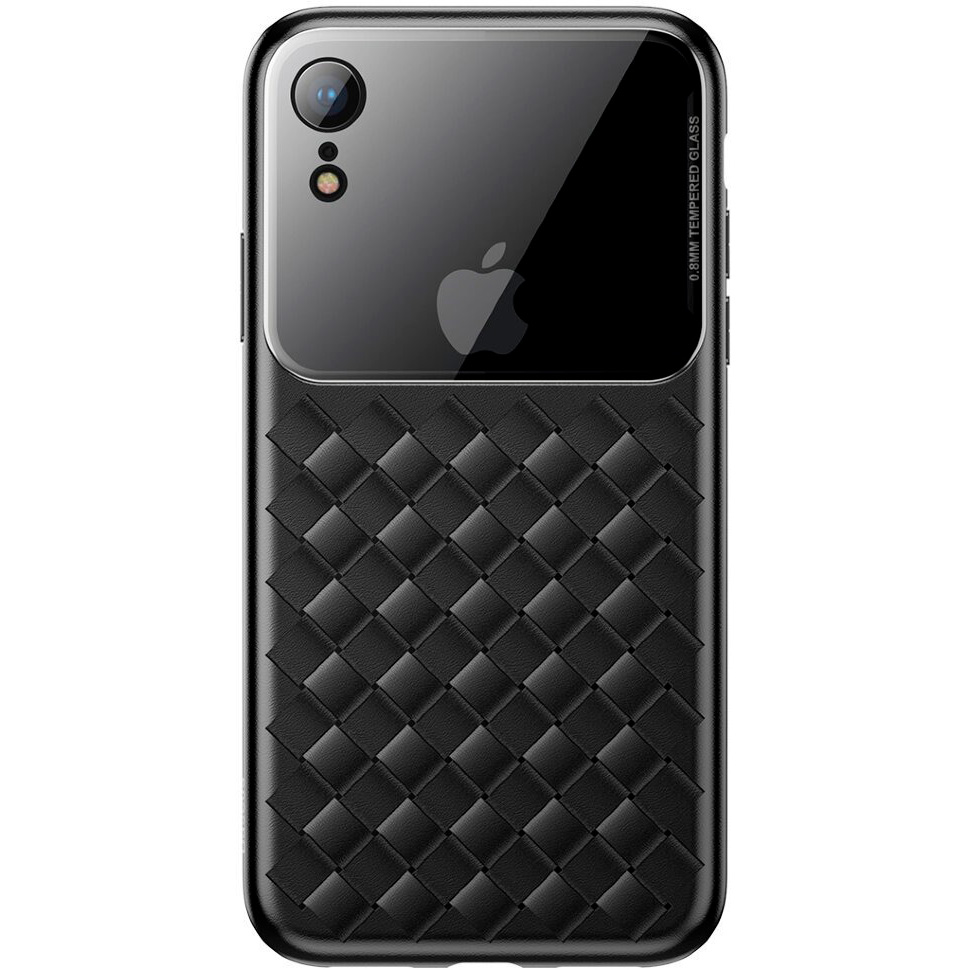 Чехол для iPhone XR Baseus Glass & Weaving - Черный (WIAPIPH61-BL01)