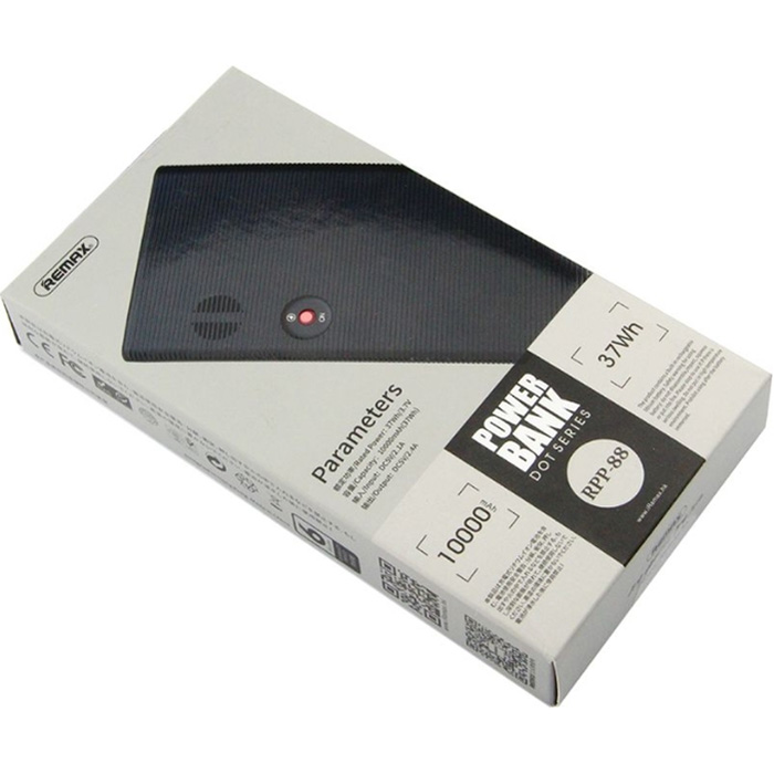 Внешний аккумулятор 10000мАч Remax Dot RPP-88 - Черный