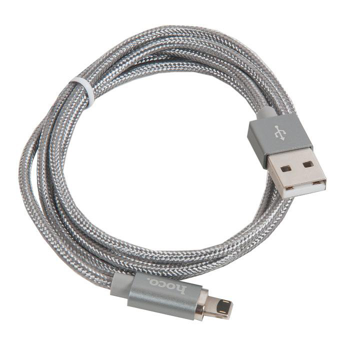Магнитный кабель USB 2.0 A (m) - Lightning (m) 1м Hoco U40A - Серый