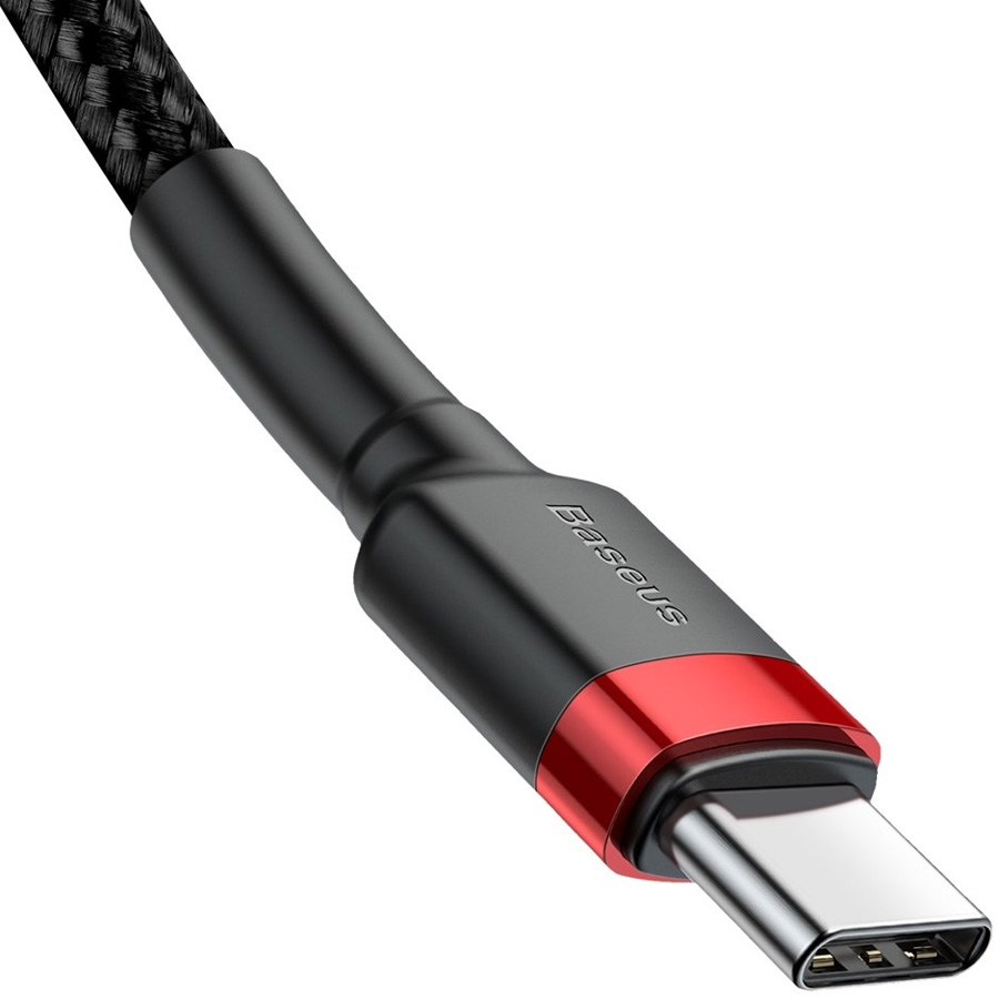 Кабель USB Type-C (m) - USB Type-C (m) 2м Baseus Cafule Series PD2.0 60W - Черный/Красный (CATKLF-H91)