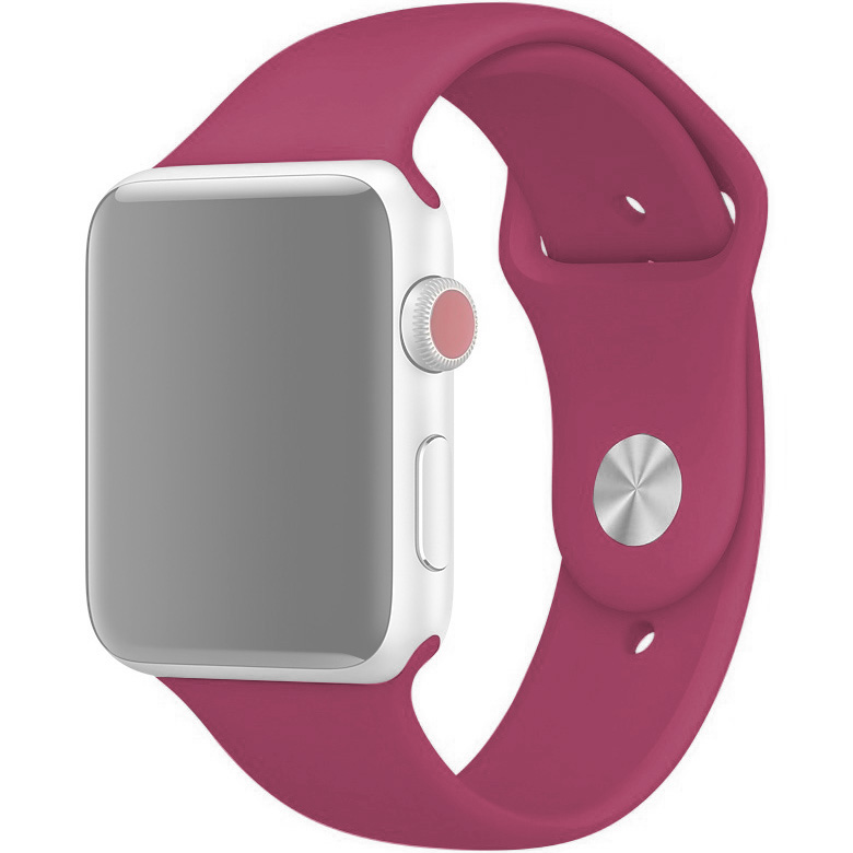 Ремешок для Apple Watch 1-6/SE 42/44 мм силиконовый InnoZone - Фиолетово-красный (APWTSI42-88)