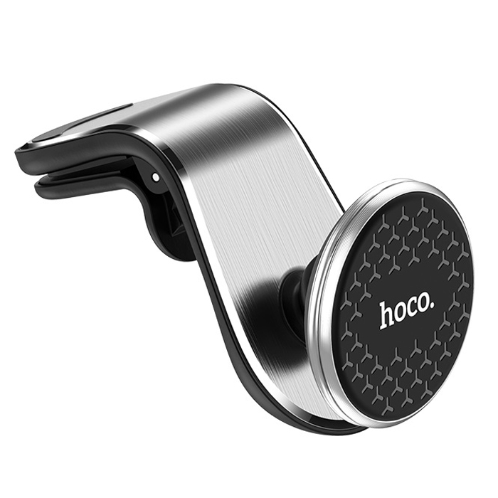 Автомобильный держатель для телефона в дефлектор магнитный Hoco CA59 Victory - Серебристый