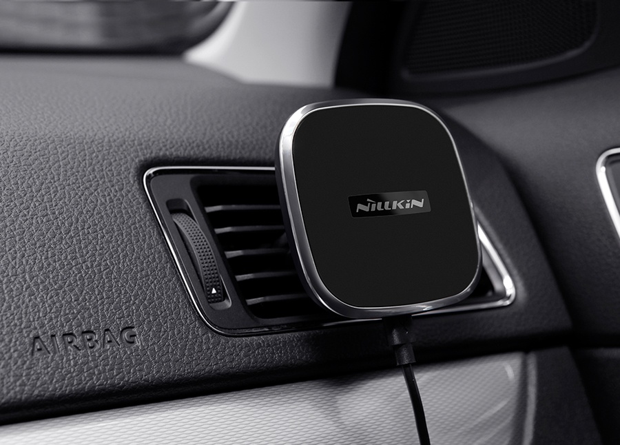 Автомобильный держатель для телефона в дефлектор с беспроводной зарядкой Nillkin II-A - Черный