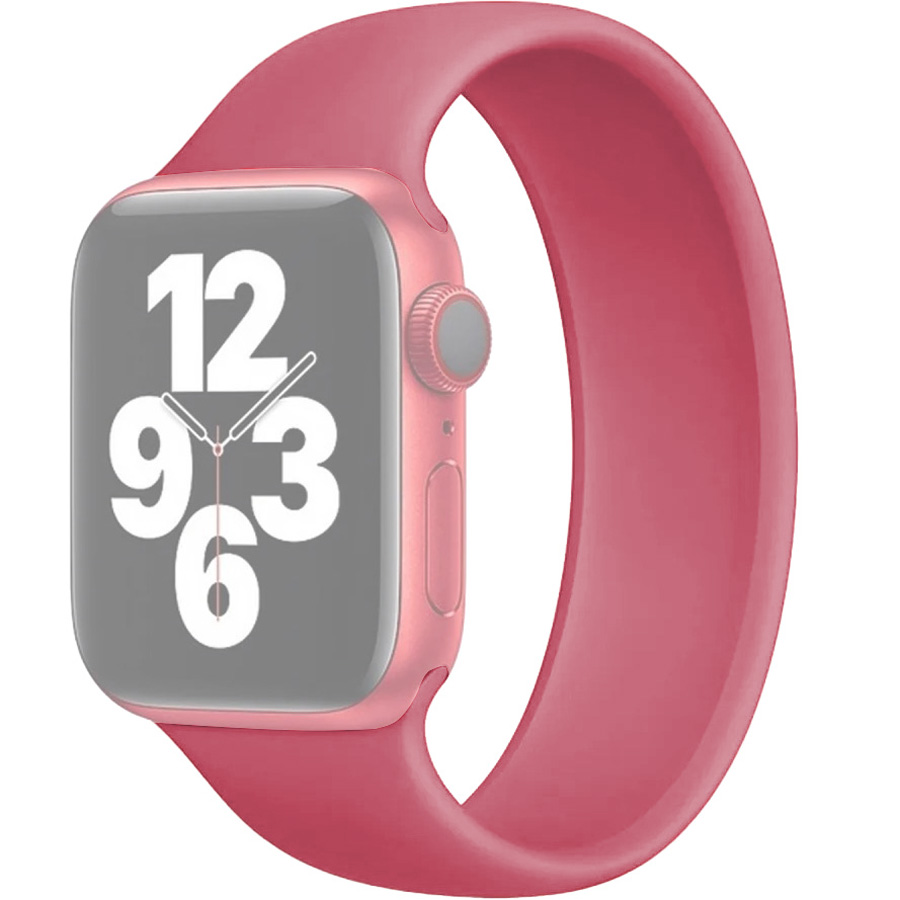 Ремешок для Apple Watch 1-6/SE 38/40 мм силиконовый эластичный InnoZone 135мм - Розовый (APWTSI-M38-09)