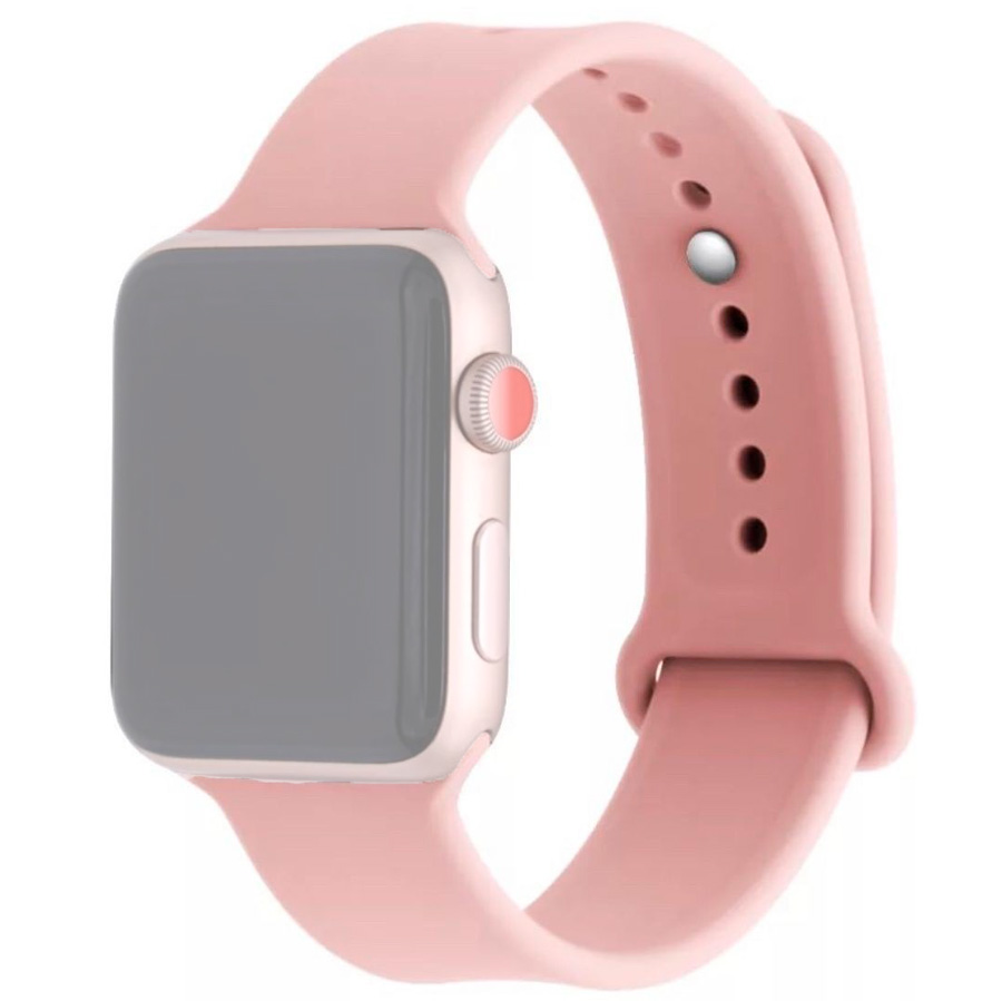 Ремешок для Apple Watch 1-6/SE 42/44 мм силиконовый InnoZone - Светло-розовый (APWTSI42-06)