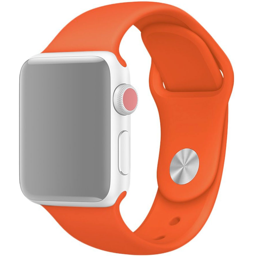 Ремешок для Apple Watch 1-6/SE 38/40/41 мм силиконовый InnoZone - Оранжевый (APWTSI38-13)