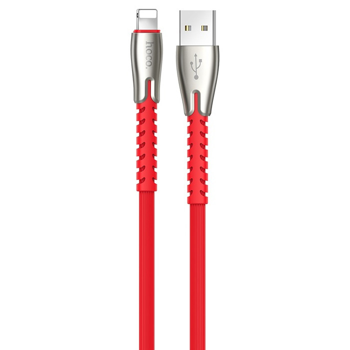 Кабель USB 2.0 A (m) - Lightning (m) 1.2м Hoco U58 Core - Красный