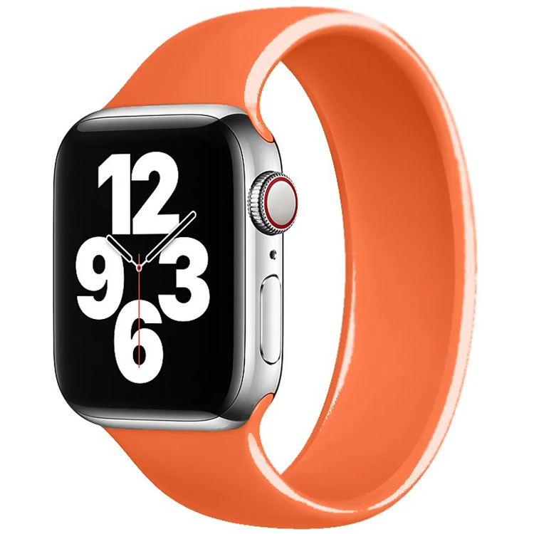 Ремешок для Apple Watch 1-6/SE 42/44 мм силиконовый эластичный InnoZone 145мм - Оранжевый (APWTSI-M42-01)