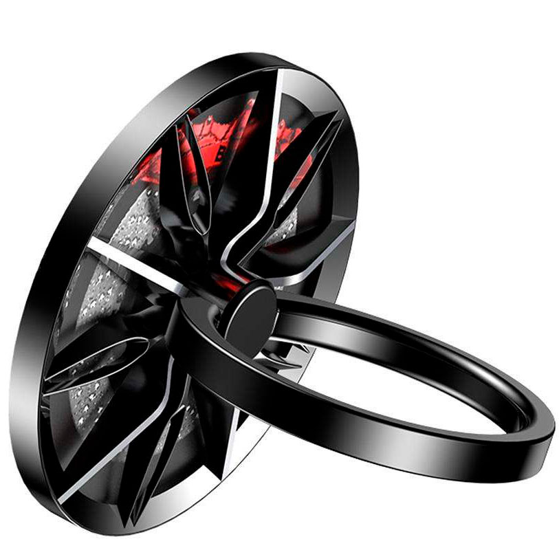 Держатель-кольцо Baseus Wheel Ring Bracket - Черный/Серебристый (SULG-B1S)