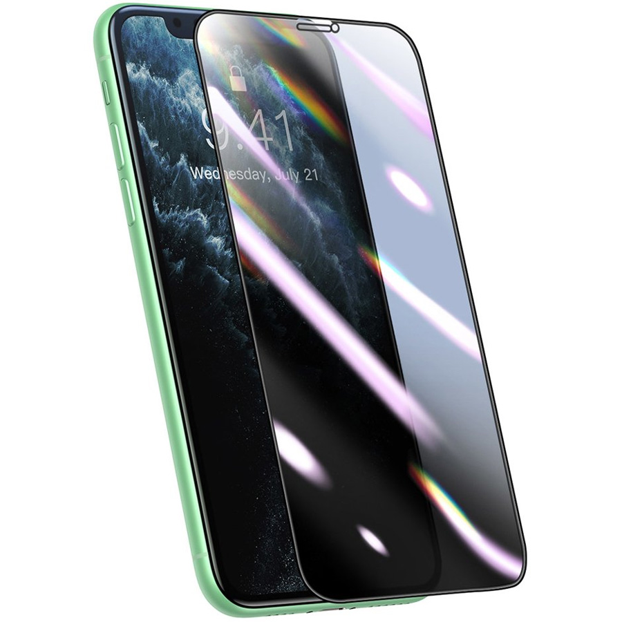 Защитное стекло для iPhone 11 Pro Max/XS Max антишпион Baseus Full-screen Curved Privacy Composite - Черное (SGAPIPH65S-HC01)