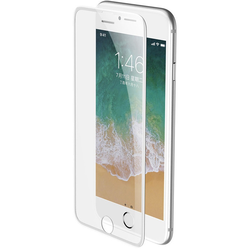 Защитное стекло для iPhone 6 Plus/6S Plus/7 Plus/8 Plus Baseus Full-screen Cellular Dust Prevention - Белое (SGAPIPH8P-WA02)