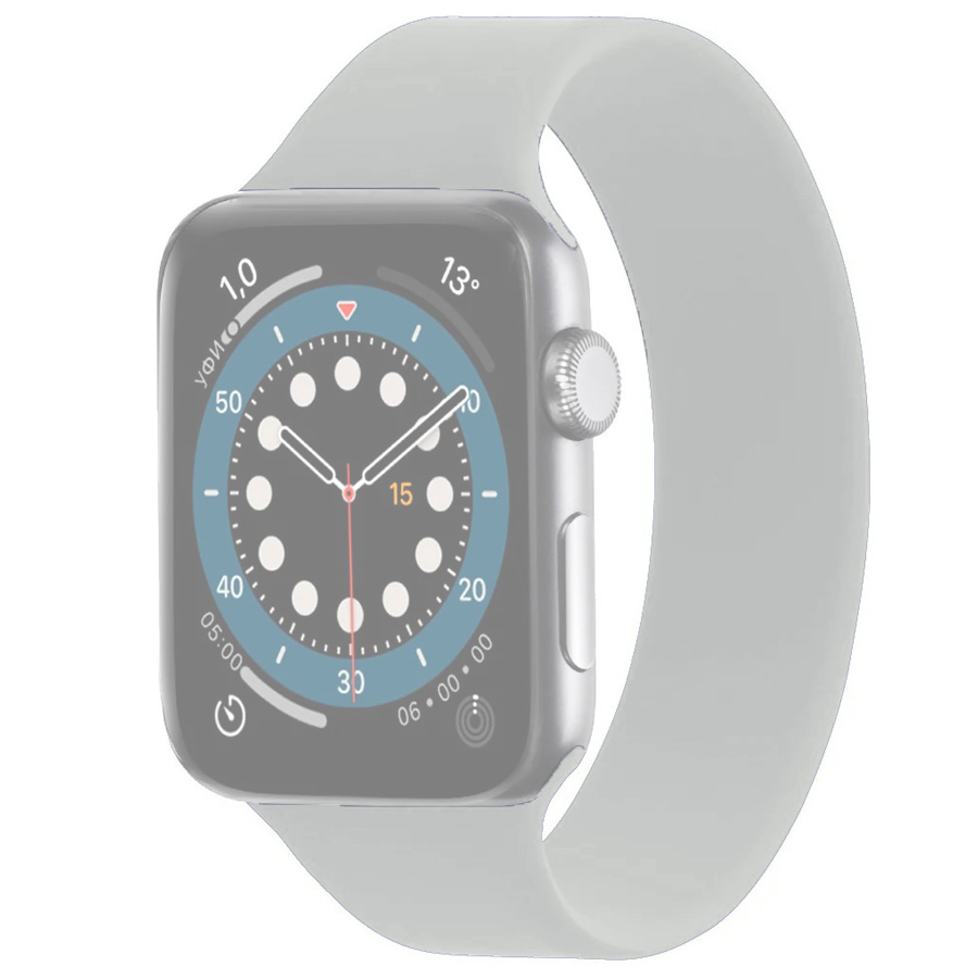 Ремешок для Apple Watch 1-6/SE 38/40 мм силиконовый эластичный InnoZone 128мм - Серый Камень (APWTSI-S38-06)