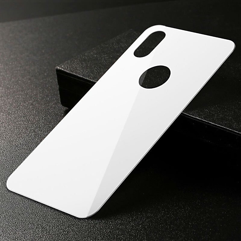 Защитное стекло для iPhone XS Max на заднюю панель 0.3мм Baseus Full-glass Back - Белое (SGAPIPH65-BM02)