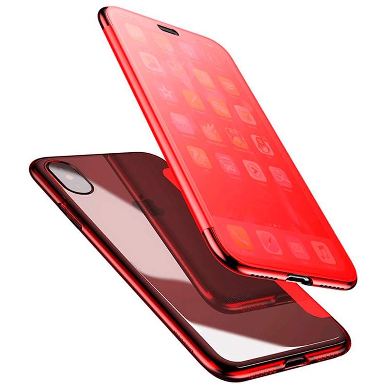 Чехол-книжка для iPhone X/XS с сенсорной крышкой Baseus Touchable Case - Красный (WIAPIPHX-TS09)