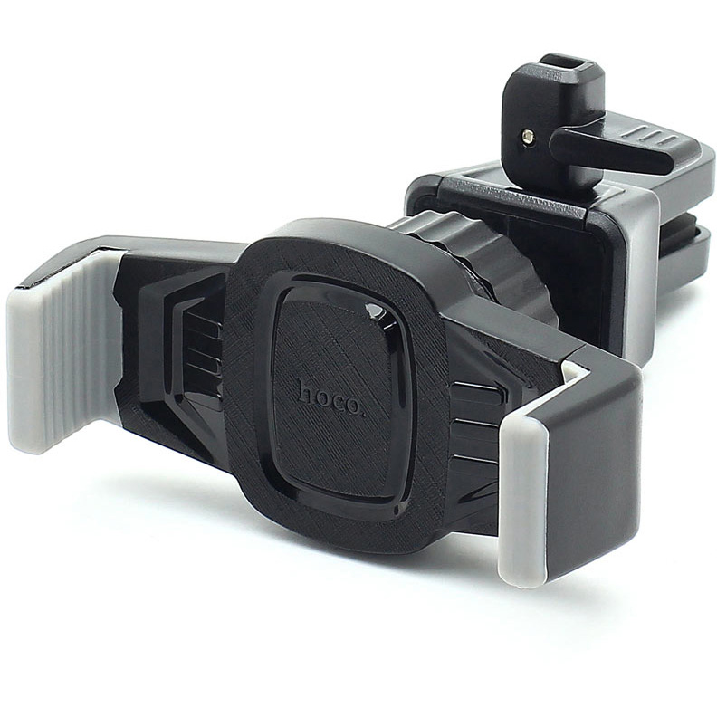 Автомобильный держатель для телефона в дефлектор Hoco CA38 Platinum Sharp - Черный/Серый
