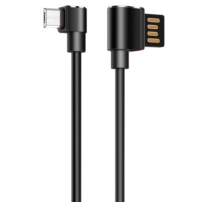 Кабель USB 2.0 A (m) - micro USB 2.0 B (m) 1.2м угловой Hoco U37 Long Roam - Черный