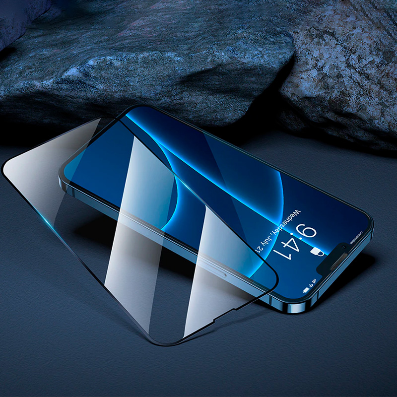 Комплект защитных стекол для iPhone 13 Pro Max 0.3мм Baseus Full-screen Super Porcelain - Черный (SGQP030201)