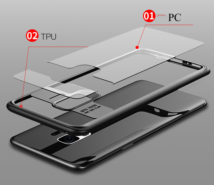 Чехол для Samsung Galaxy S9 с прозрачной задней панелью InnoZone - Черный