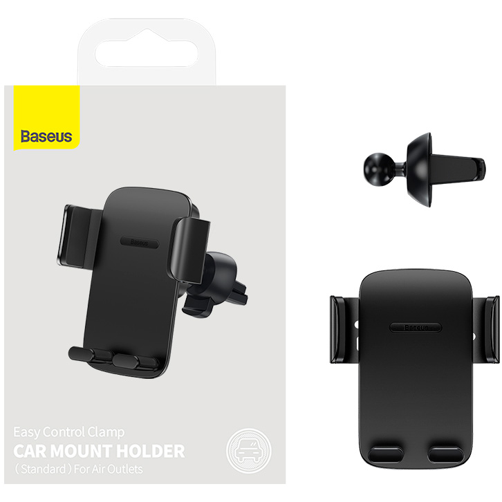 Автомобильный держатель для телефона в дефлектор Baseus Easy Control Pro Clamp - Черный (SUYK010101)
