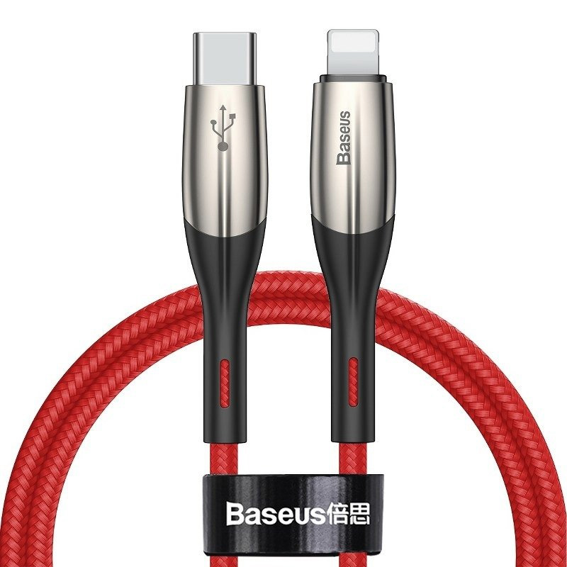 Кабель USB Type-C (m) - Lightning (m) 1м Baseus Horizontal Data Cable PD 18W - Красный (CATLSP-09)