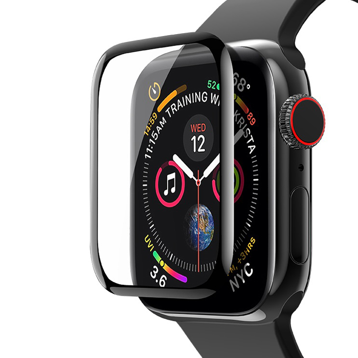 Защитное стекло для Apple Watch 4/5 44мм Hoco Curved High-definition - Черное