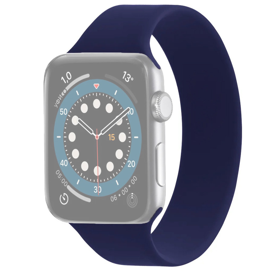 Ремешок для Apple Watch 1-6/SE 42/44 мм силиконовый эластичный InnoZone 145мм - Темно-синий (APWTSI-M42-13)