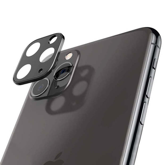 Защитное стекло для камеры iPhone 11 Pro/11 Pro Max Hoco 3D Metal Frame Flexible A18 - Черное