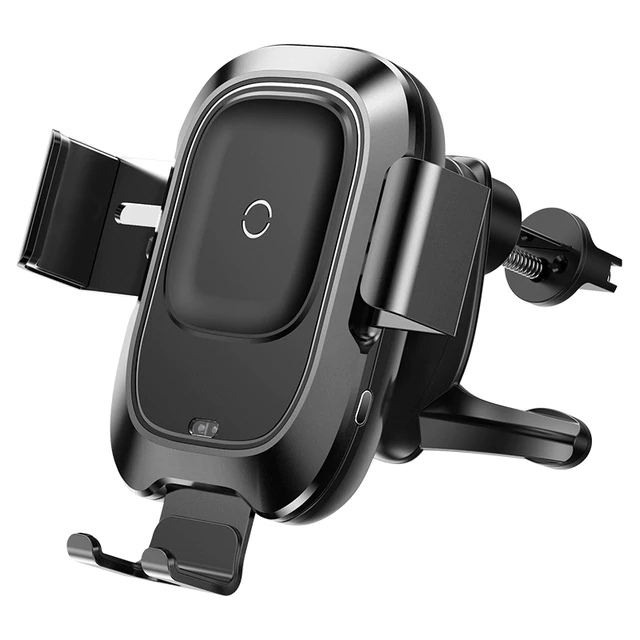 Автомобильный держатель для телефона в дефлектор с беспроводной быстрой зарядкой Baseus Smart Vehicle Bracket - Черный (WXZN-01)