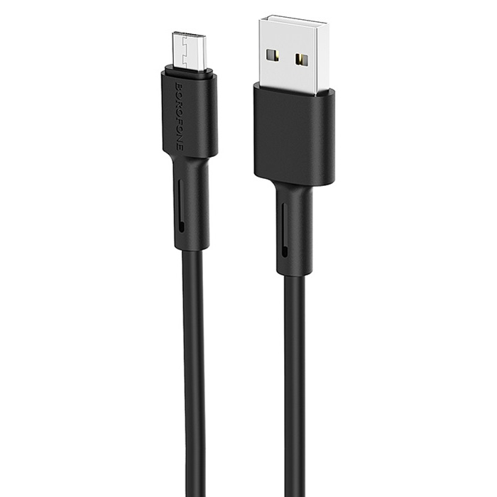 Кабель USB 2.0 A (m) - micro USB 2.0 B (m) 1м Borofone BX31 Silicone - Черный