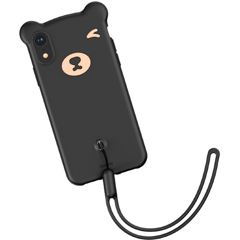 Чехол для iPhone XR Baseus Bear Silicone - Черный (WIAPIPH61-BE01)