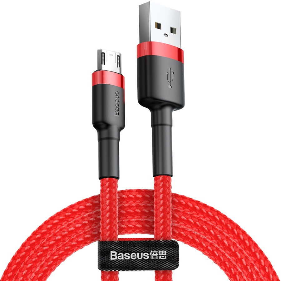 Кабель USB 2.0 A (m) - micro USB 2.0 B (m) 1м Baseus Cafule Cable 2.4A - Красный (CAMKLF-B09)