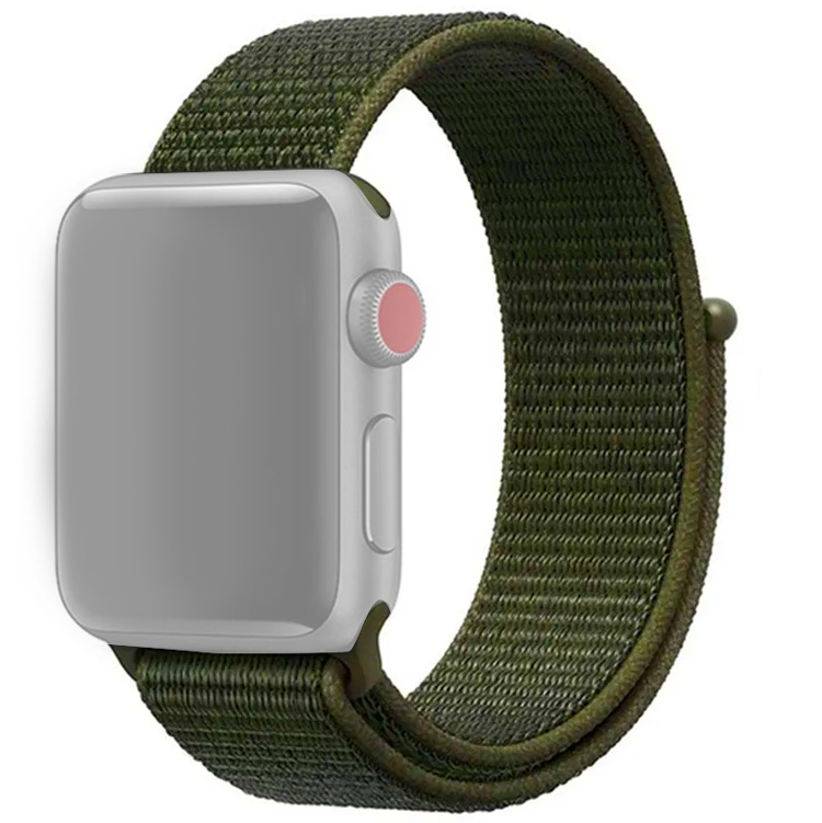 Ремешок для Apple Watch 42/44/45/49 мм нейлоновый InnoZone - Оливково-зеленый (APWTNY42-06)
