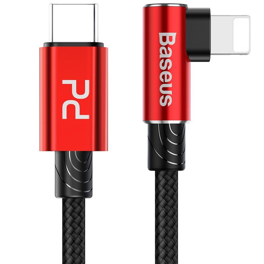 Кабель USB Type-C (m) - Lightning (m) 1м угловой Baseus MVP Elbow Type PD 18W - Красный (CATLMVP-A09)
