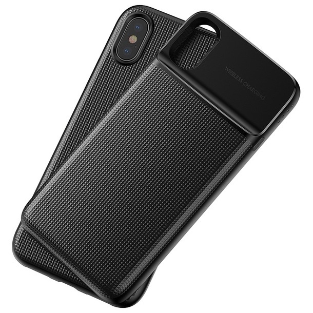 Чехол-аккумулятор для iPhone X 5000мАч Baseus 1+1 Wireless Charge Backpack - Черный (ACAPIPHX-ABJ01)