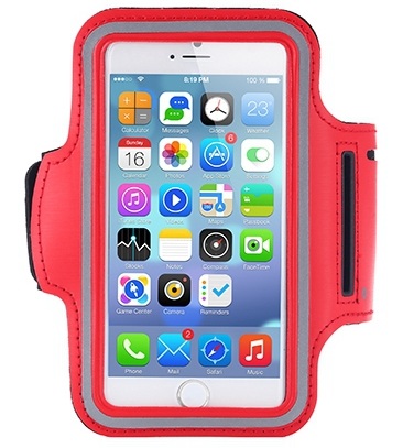 Спортивный чехол для телефона на руку средний InnoZone Armband - Красный