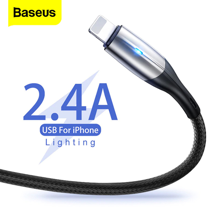Кабель USB 2.0 A (m) - Lightning (m) 1м Baseus Horizontal Data Cable - Черный (CALSP-B01)