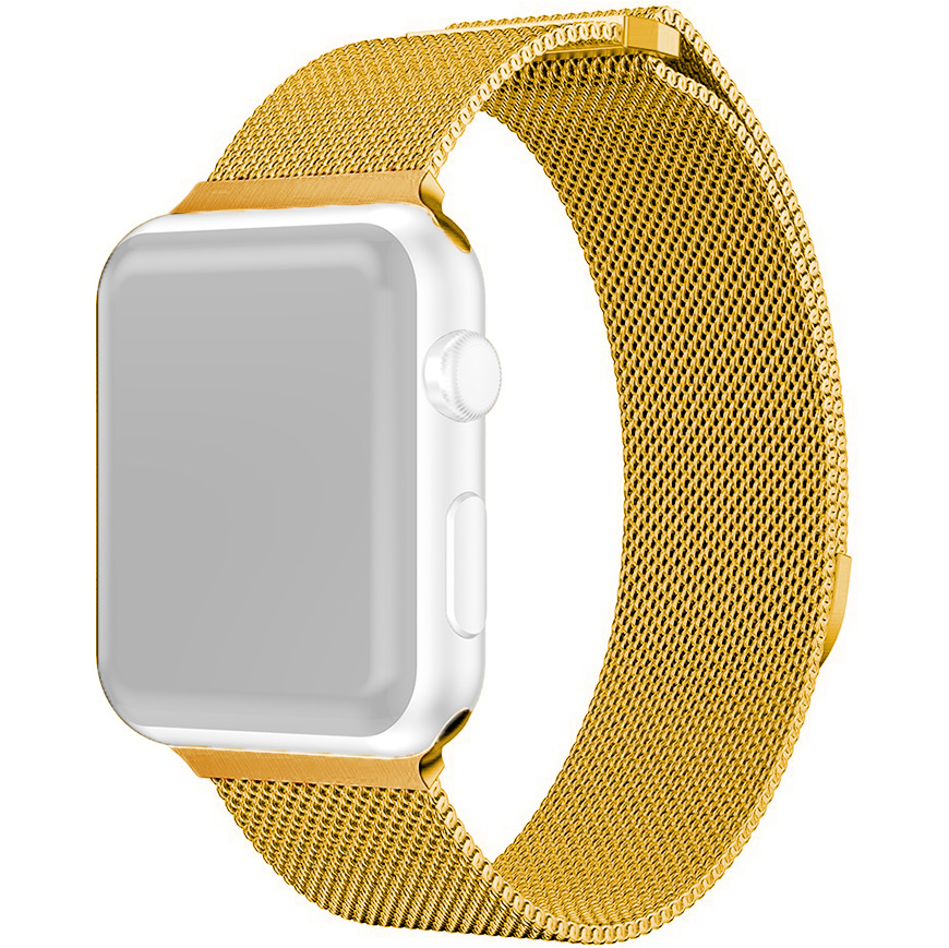 Ремешок для Apple Watch 1-6/SE 38/40 мм миланская петля InnoZone - Золотистый (APWTMS38-09)