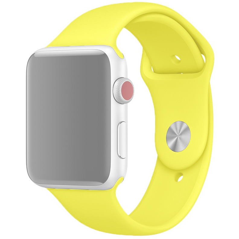 Ремешок для Apple Watch 1-6/SE 42/44 мм силиконовый InnoZone - Ярко-желтый (APWTSI42-32)