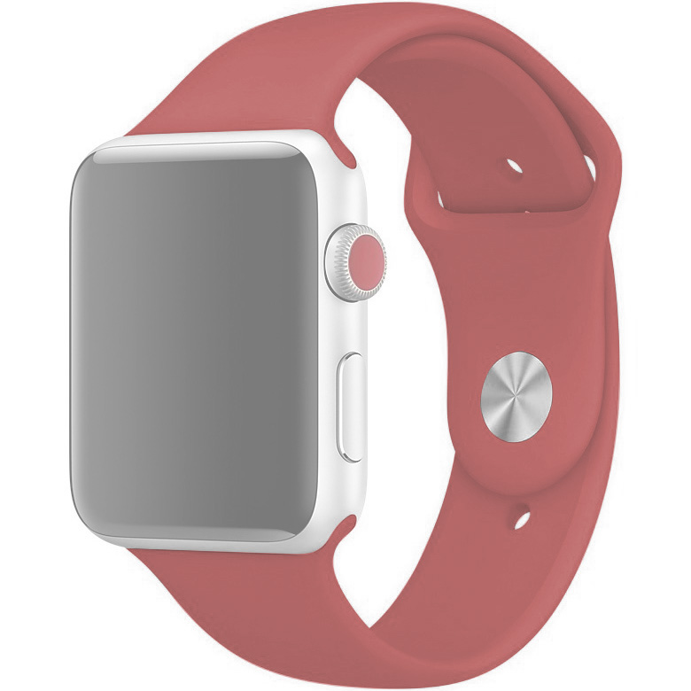 Ремешок для Apple Watch 1-6/SE 42/44/45/49 мм силиконовый InnoZone - Розово-красный (APWTSI42-39)
