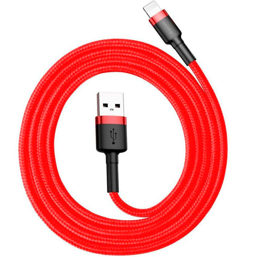 Кабель USB 2.0 A (m) - Lightning (m) 1м Baseus Cafule Cable - Красный (CALKLF-B09)