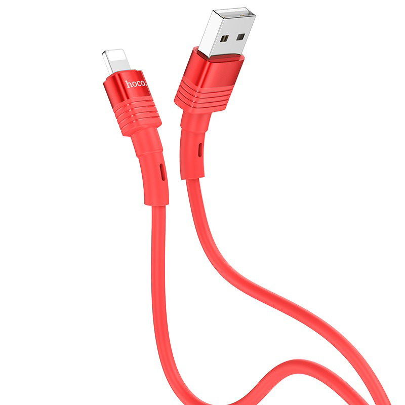 Кабель USB 2.0 A (m) - Lightning (m) 1.2м Hoco U82 Cool - Красный