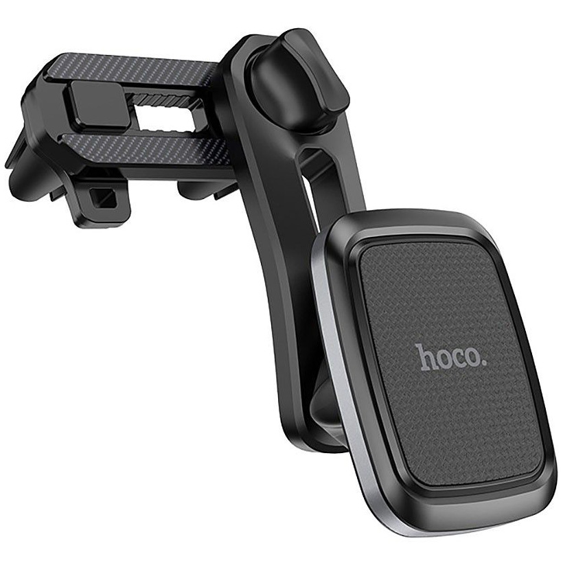 Автомобильный держатель для телефона в дефлектор Hoco CA57 Leader - Черный/Серый