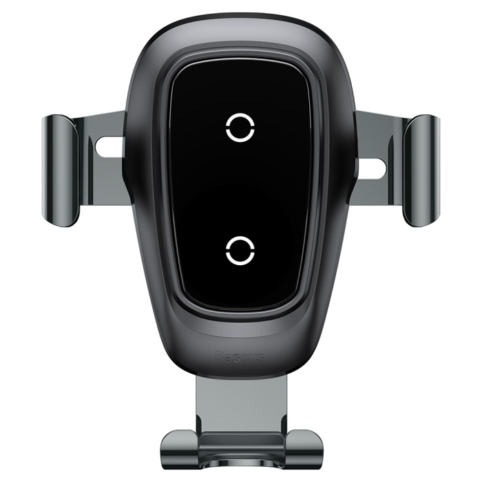 Автомобильный держатель для телефона в дефлектор с беспроводной быстрой зарядкой Baseus Metal Gravity - Черный (WXYL-B0A)