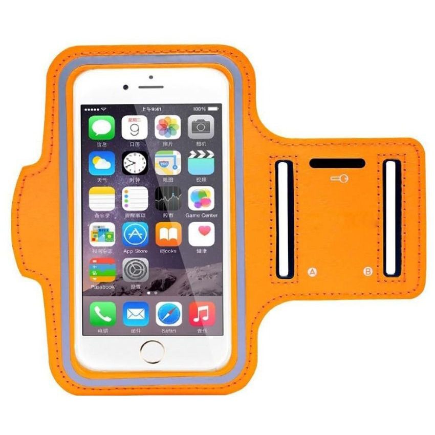 Спортивный чехол для телефона на руку большой InnoZone Armband - Оранжевый